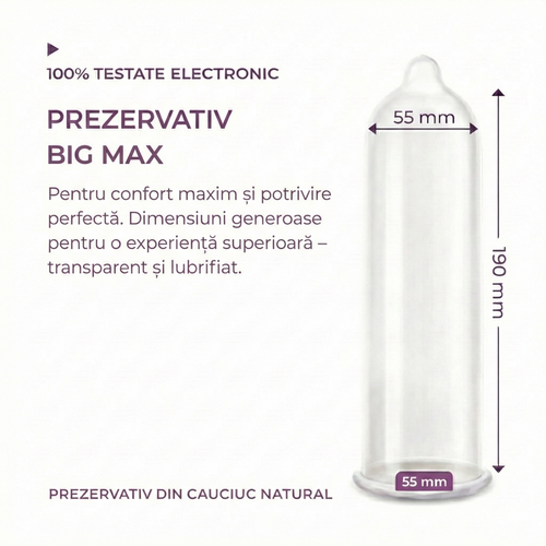 PASSION Big Max – Prezervative Dimensiune Mare, laten natural, lubrifiate, 144 Bucăți Vrac