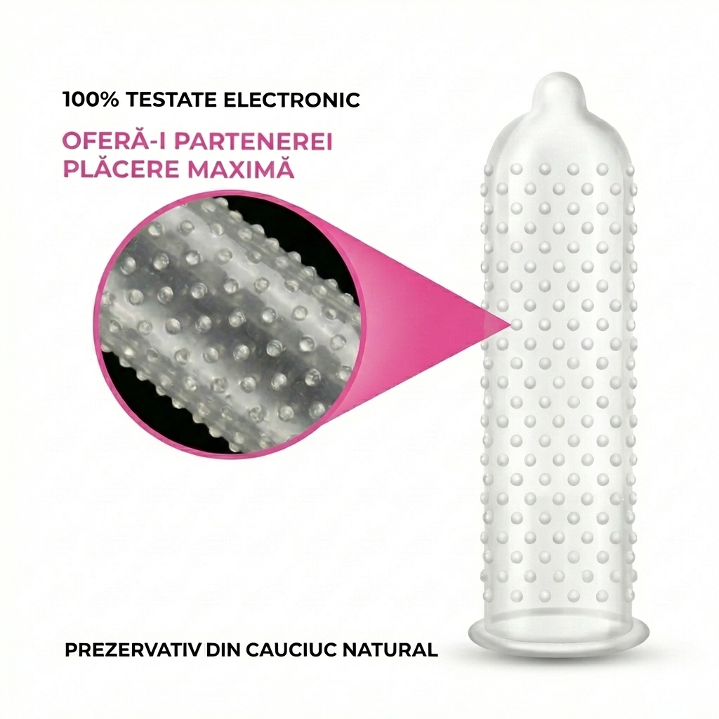 Prezervative Passion, Sensation, textura punctata, latex natural, lubrifiate, set 144 bucati