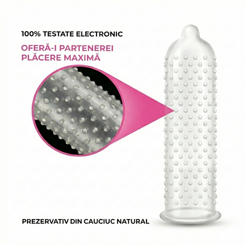 Prezervative Passion, Sensation, textura punctata, latex natural, lubrifiate, set 144 bucati