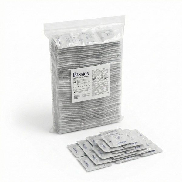 Prezervative PASSION Clasic — pungă 144 buc, latex natural, lubrifiate, diametru 52 mm