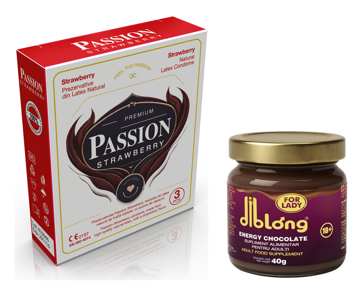 Pachet Răsfăț — PASSION Strawberry + Diblong Energy Chocolate for Ladies