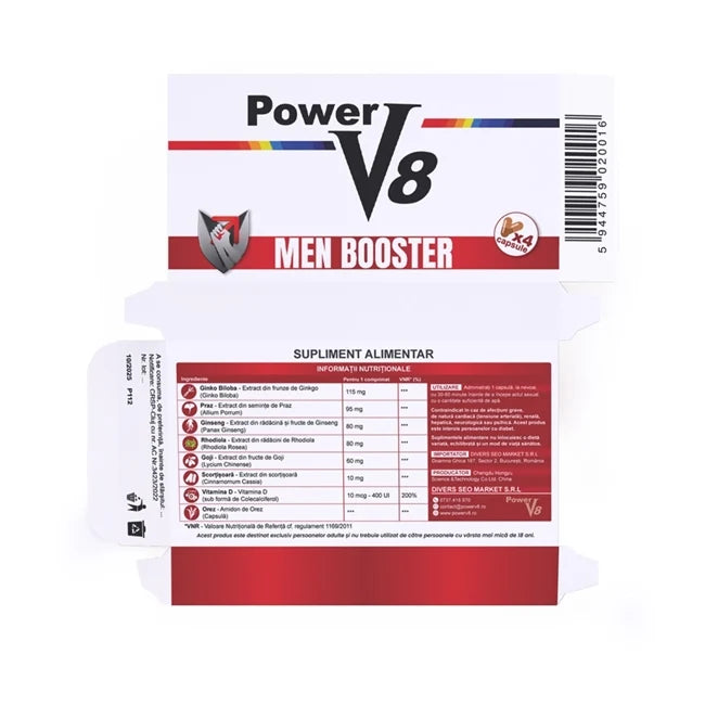 Capsule Power V8 - informații nutriționale și mod de administrare